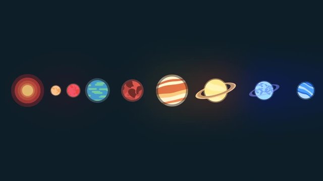 SOLAR SYSTEM in FLAT DESIGN - V2