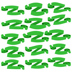 Set of beautiful festive green ribbons, isolated on white background, vector illustration. Ready for Your Text or Design. Set of design elements banners ribbons.
