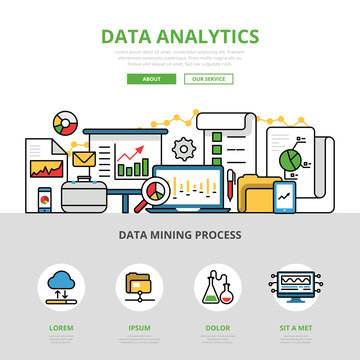 Linear flat business Data analytics infographics vector