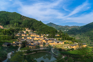 Fototapeta premium farmhouses in ancient village in China.