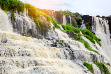  Pongour Falls  beautiful waterfall  in rain season ,dalat ,viet