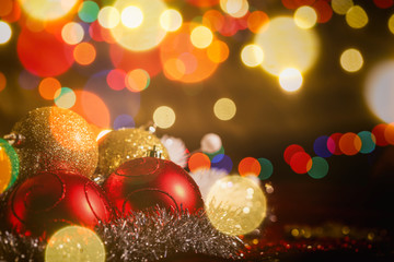 Christmas balls on a blur background