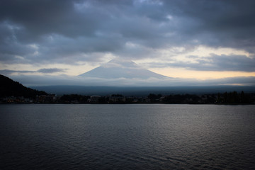 Splendid view Fuji and Lake Kawaguchi, Japan