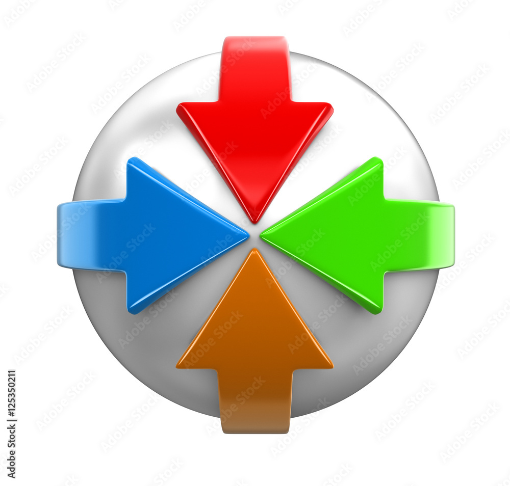 Poster arrows around sphere. image with clipping path