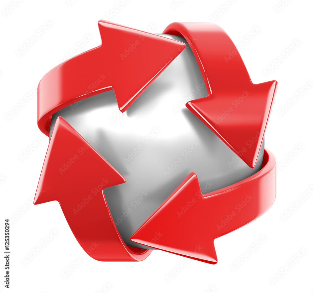 Poster arrows around sphere. image with clipping path