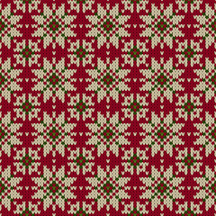 seamless knitted pattern with snowflakes