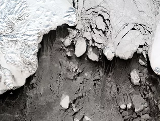 Zelfklevend Fotobehang Bering Strait from Landsat satellite. Elements of this image furnished by NASA © voran