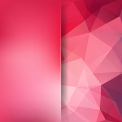Abstract red mosaic background. Blur background. Triangle geometric background. Design elements. Vector illustration