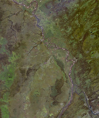 Ob river  from Landsat satellite. Elements of this image furnished by NASA