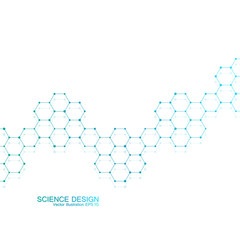 Structure molecule of DNA and neurons. Structural atom. Chemical compounds. Medicine, science, technology concept. Geometric abstract background. Vector illustration for your design.