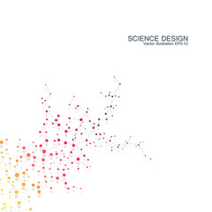 Structure molecule of DNA and neurons. Structural atom. Chemical compounds. Medicine, science, technology concept. Geometric abstract background. Vector illustration for your design.