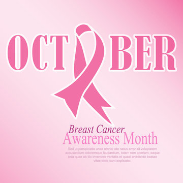 Breast Cancer October Awareness Month Campaign Background with paper girl silhouette and pink ribbon symbol. Women health vector design