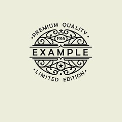 Obraz premium Beautiful floral Oval emblem, badge, monogram, for template logo in the style of Nouveau art