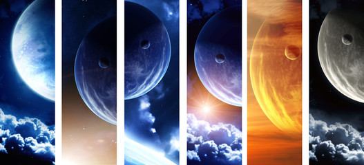 Collection of space banners
