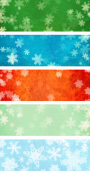 Naklejka na ściany i meble Set of grunge Christmas banners with snowflakes