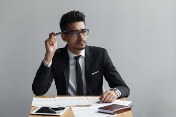 Businessman thinking of something