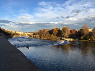 Fiume torino piazza vittorio veneto autunno