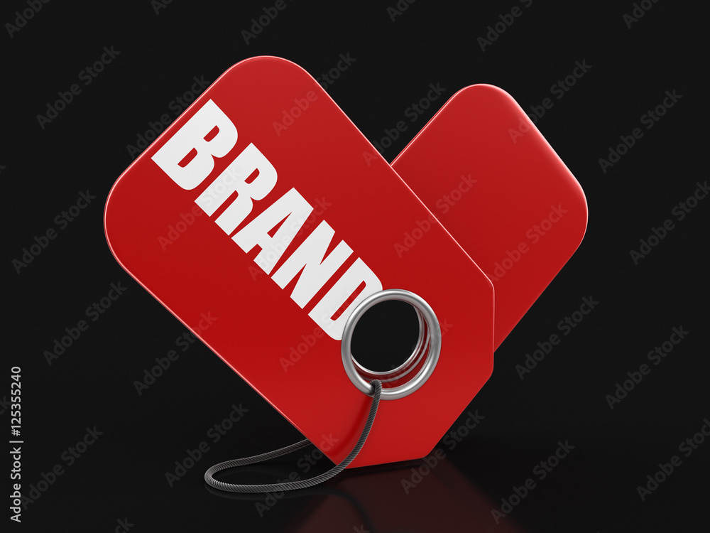 Poster label with brand. image with clipping path
