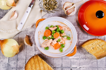Fish soup with vegetables