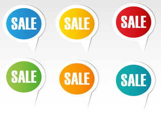 colorful sales speech bubbles set