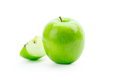 Perfect Fresh Green Apple Isolated on White Background