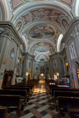 Fototapeta na wymiar The church of Santi Apostoli Pietro e Paolo in Torri del Benaco.