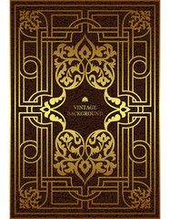 Vector luxury vintage border in the baroque style with gold floral pattern frame. The template for the book covers, old royal pages, invitations, greeting cards, certificates, diplomas.