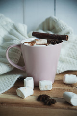 a mug of hot cocoa and marshmallows