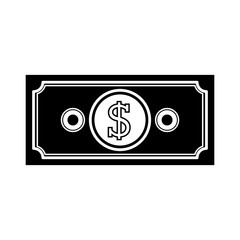 monochrome ticket with money symbol vector illustration