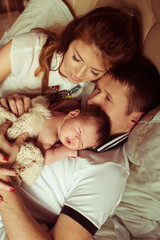 Happy newly formed parents