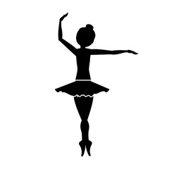 silhouette with dancer pirouette fourth position vector illustration © Grgroup