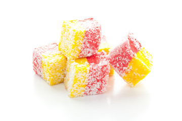Tasty Turkish delight isolated on white