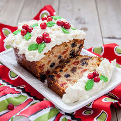 Traditional Christmas fruitcake