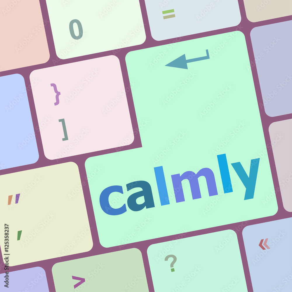 Poster calmly key on computer keyboard button