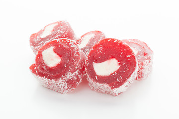 Tasty Turkish delight isolated on white