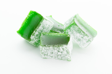 Tasty Turkish delight isolated on white