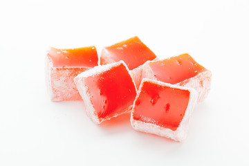 Tasty Turkish delight isolated on white