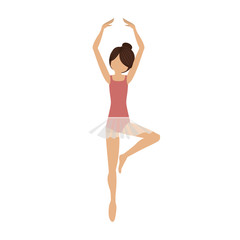 colorful dancer pirouette fifth position vector illustration © Grgroup