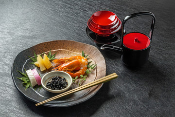 典型的なおせち料理 General Japanese New Year dishes(osechi)