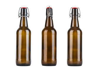 Vintage bottle from three sides isolated