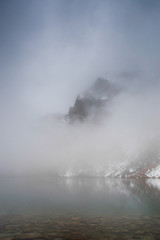misty Black Lake in Tatra mountains, Poland