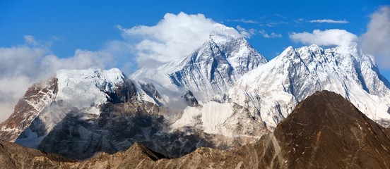 Evening panoramic view of mount Everest