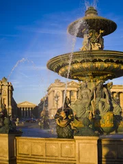 Fototapete Brunnen Brunnen auf der Place de la Concorde in Paris