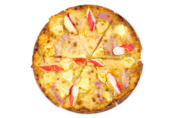 Italian pizza on white background