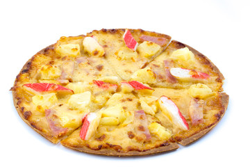 Italian pizza on white background