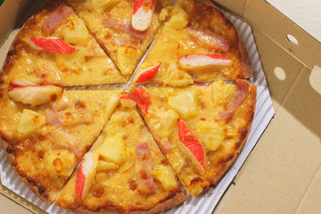 Italian pizza on white background