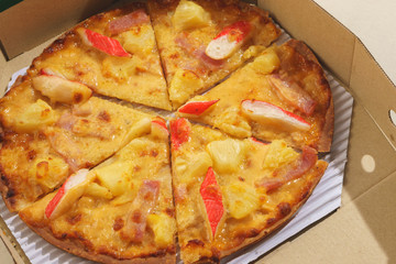 Italian pizza on white background