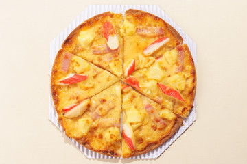 Italian pizza on white background