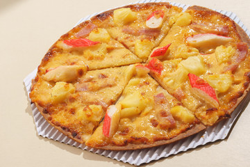 Italian pizza on white background