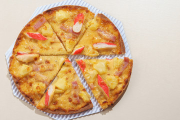 Italian pizza on white background